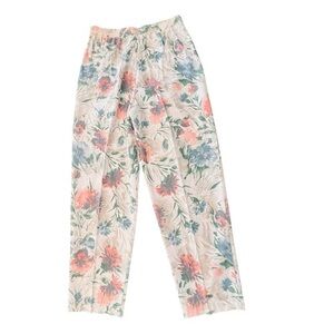 White Stag VTG Multicolor Floral Elastic Waist Capri USA Made Size 10 Resortwear